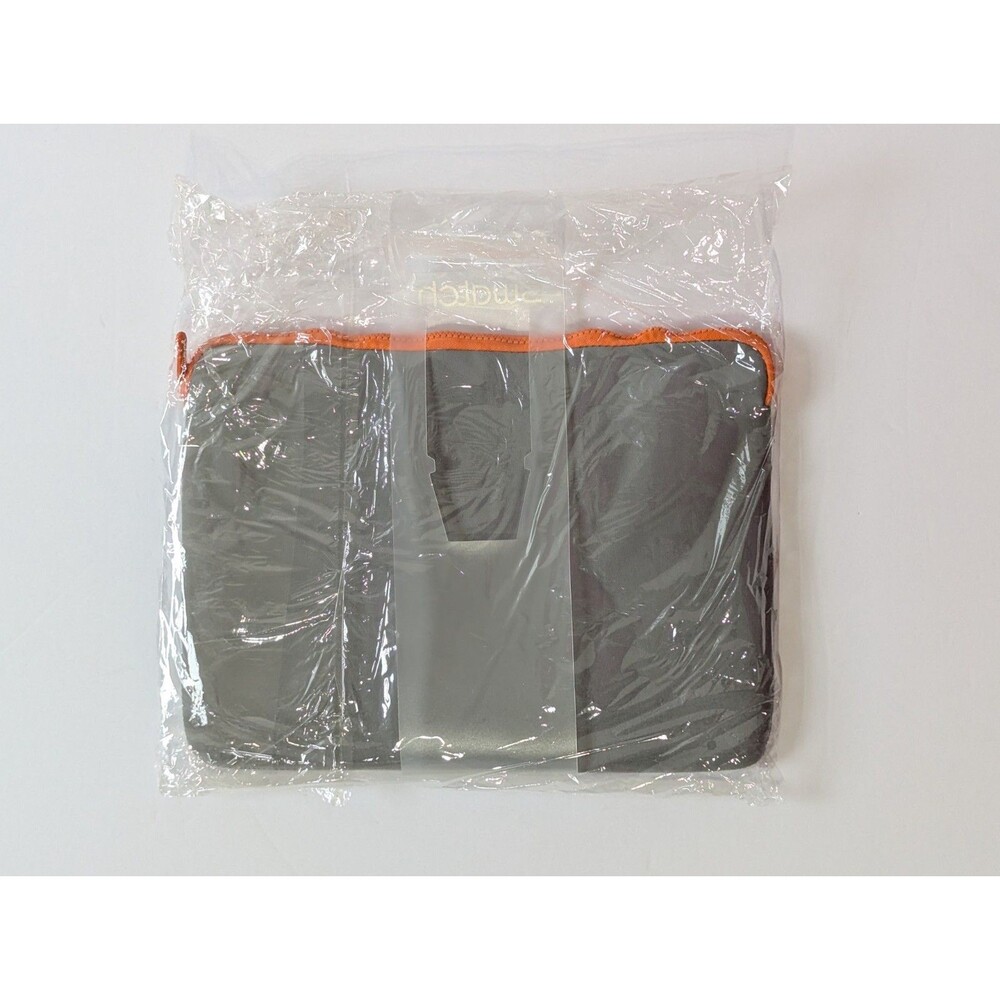 Swatch Gray Padded Tablet Sleeve Case Orange Zipper New 13" x 10"